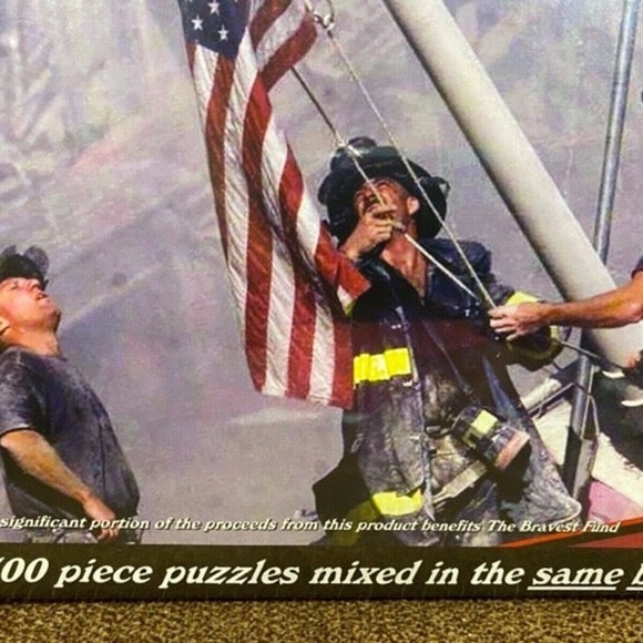 NEW Before & After 2 in 1 Box 9/11 Fire & Iwo Jima Soldier Flag Puzzle History - Picture 6 of 7